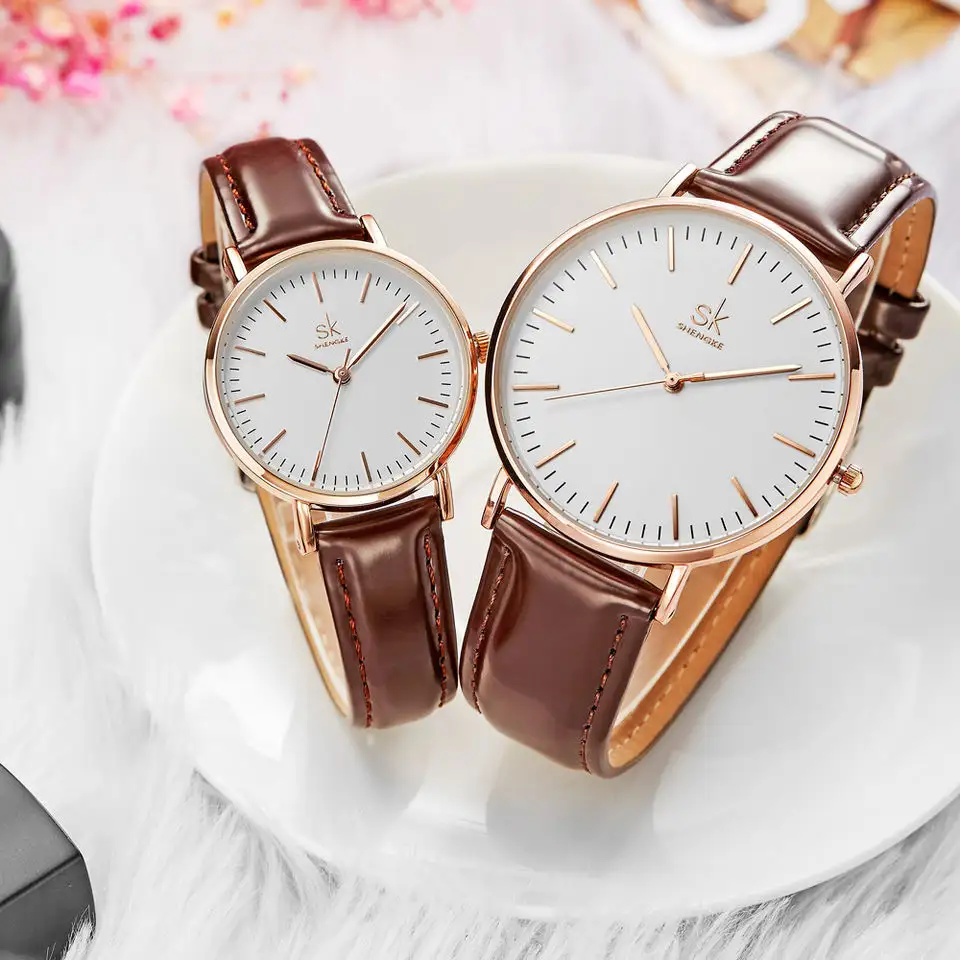 SHENGKE wholesale watches couple low MOQ Good Quality Watch Waterproof Couples Wrist Watches automatic for men and woman couples