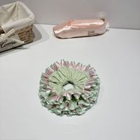 Élastiques à cheveux pour femmes, rose et blanc contrastés, avec dentelle florale, nœuds décoratifs et tresses complètes, écologiques