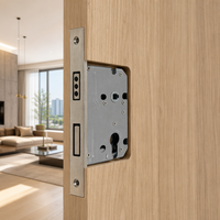 Serrure tubulaire magnétique silencieuse moderne en acier inoxydable, corps de 58x50mm, vis en alliage de zinc pour porte d'appartement ou de villa