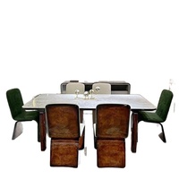 Ensemble table et chaises en bois, design italien luxe léger, mobilier pour la maison, restaurant et villa, démontable
