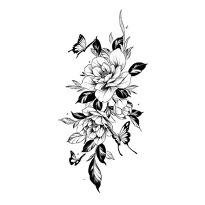 Autocollant de <span class=keywords><strong>tatouage</strong></span> temporaire imperméable, papillon, <span class=keywords><strong>rose</strong></span>, fleurs, <span class=keywords><strong>bras</strong></span>, jambe, <span class=keywords><strong>femme</strong></span>, matériau papier, logo personnalisable, tenue jusqu'à 1 semaine - Product Image 4