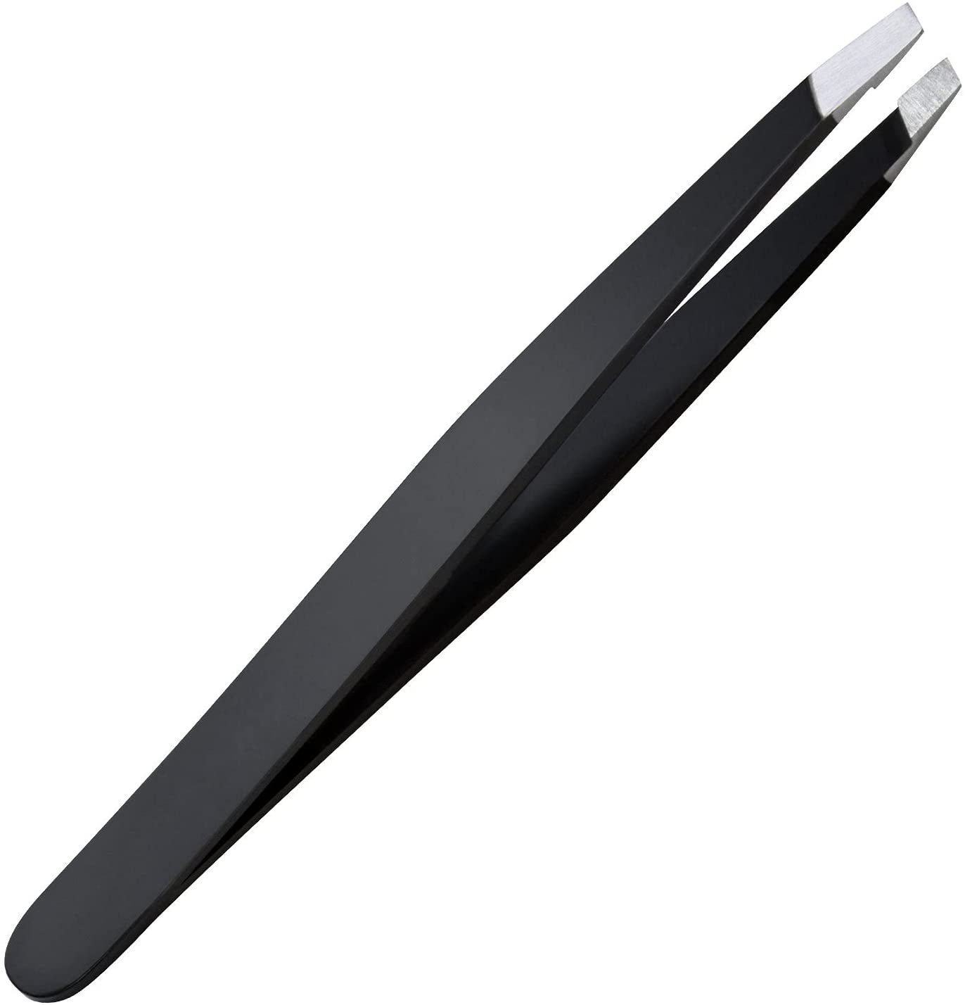 Slant Tweezers - Stainless Steel - Perfectly Aligned and Hand-Filed Slanted Tips for Ultra Precision - Tweezers for Eyebrows