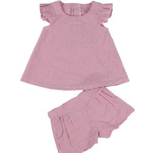 New Boutique Girls Summer Solid Ruffled Sleeveless Baby Vest Tops Shorts Sets Kids Clothes Outfit - Product Image 3