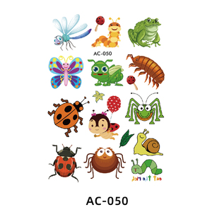Dibujos animados niños impermeable cuerpo arte tatuaje pegatina mariquita insectos oruga libélula colorido tatuaje temporal pegatinas para niños - Product Image 6
