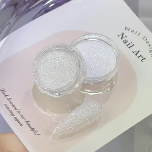 1 pot de poudre de paillettes pour ongles en cristal étincelant, diamant argenté, réfléchissant au laser, effet sucre, brillant, pour décoration de manucure E35 - Product Image 6