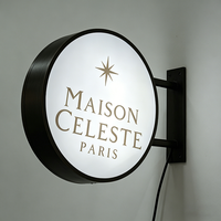 Enseigne lumineuse personnalisée pour magasin, devanture de commerce, panneau extérieur rond ou carré, boîte à lumière LED illuminée