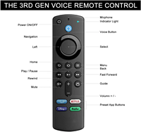 L5B83G Télécommande vocale de remplacement Télécommande universelle pour Smart TV Fire TV Stick 3nd Gen Lite 4K New Voice Remote