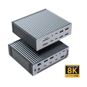 Thunderbolt 4 HDMI 8K 60Hz Docking Station USB4 40Gbps tipo C 140W 20 In 1 PD Hub di ricarica rapida USB 3.2 Gen 2 Hub multifunzione