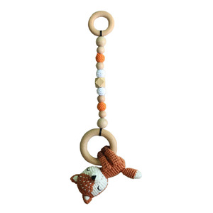 Lot de 3 jouets suspendus pour bébé en crochet éco-sensoriel, animaux amigurumi <span class=keywords><strong>renard</strong></span> forestier, avec <span class=keywords><strong>anneau</strong></span> de <span class=keywords><strong>dentition</strong></span> - Product Image 3