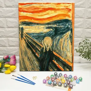 Terkenal The Scream By Edvard Munch DIY Lukisan Dekorasi Seni Dinding dengan Nomor Kit