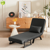 Fauteuil inclinable pliant réglable en métal avec dossier, coussin portable, pour salon, hôtel, camping, pêche, chambre à coucher, loisirs - En stock