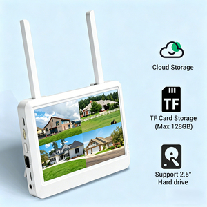 Enregistreur vidéo réseau WiFi <span class=keywords><strong>NVR</strong></span> avec écran 7 pouces, 4 canaux 4K, 8 canaux 5MP, connexion sans fil, détection de mouvement, audio bidirectionnel, visualisation à distance XMEye - Product Image 3