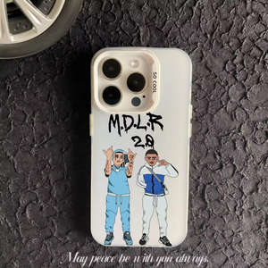 Funda de Teléfono de Plástico Duro Combinada para Dos Personas, Moderna, Apta para <span class=keywords><strong>iPhone</strong></span> 11 12 13 14 15 16 17 Plus Pro Max Fund Mdlr - Product Image 1