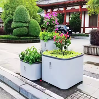 Pots d'arbres Boîte d'arbre extérieure en acier inoxydable avec clôture de piscine amovible pour parterres de fleurs et jardins