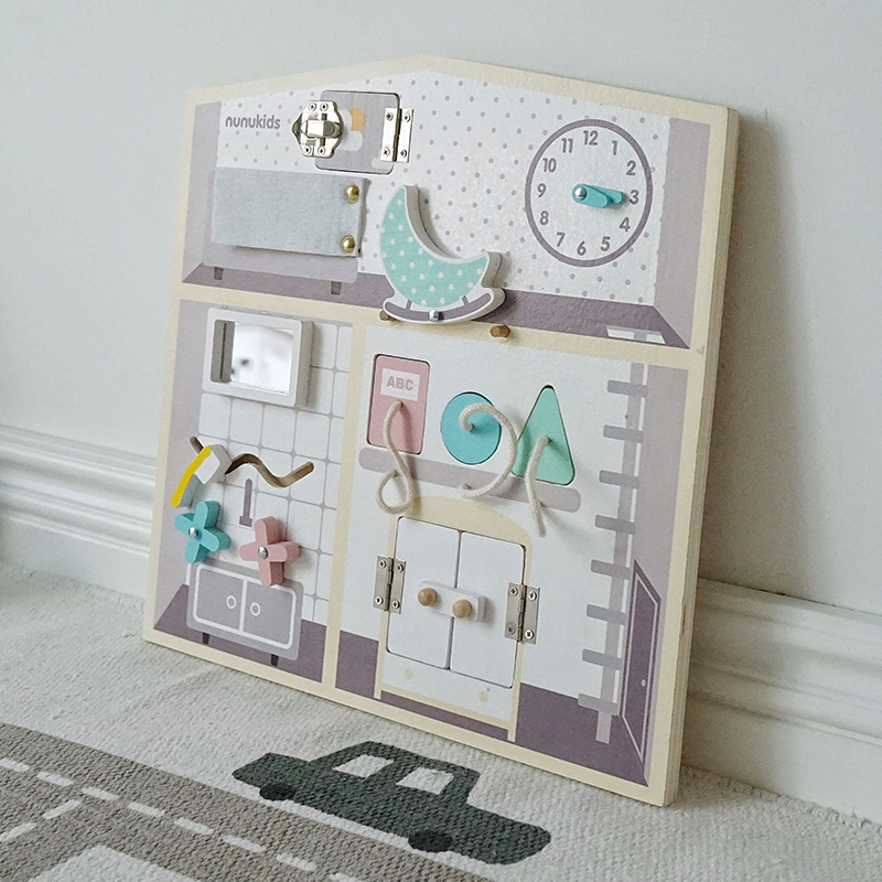 Доска нунунуксиды для детей с замками, деревянная игрушка Монтессори, Набор детских образовательных игрушек