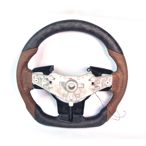 Volant en fibre de carbone forgée et modifié pour <span class=keywords><strong>Jeep</strong></span> <span class=keywords><strong>Wrangler</strong></span> ancien, assemblage en cuir perforé suédé velours personnalisé - Product Image 3