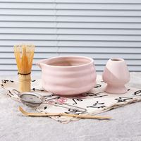 Thé matcha japonais, fouet à matcha rose, bol à matcha, support de fouet en céramique, ensemble de cérémonie fait à la main, kit personnalisé