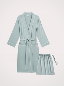 Albornoz de Verano al por Mayor, Albornoz de Lujo para <span class=keywords><strong>el</strong></span> Hogar, Colores Personalizados, Albornoces Elegantes y Suaves para <span class=keywords><strong>Mujer</strong></span>, Ropa de Dormir de Bambú - Product Image 4