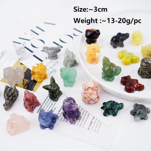 Toptan kristaller oyma zanaat cilalı şifa taşı karışık şekilli Mini ejderha pirit kafa florit kedi rüya ametist köpek - Product Image 4