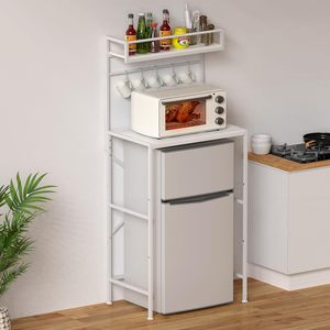 Support de réfrigérateur miniature à 2 niveaux avec rangement, étagère de rangement autoportante en métal pour <span class=keywords><strong>micro</strong></span>-ondes de cuisine, pour salon et bureaux - Product Image 2