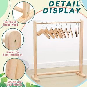 Wooden <b>Clothes</b> <b>Rack</b> For Baby Clothing Storage Organizer Standing Type Rectangle Shape Durable Design - Product Image 2