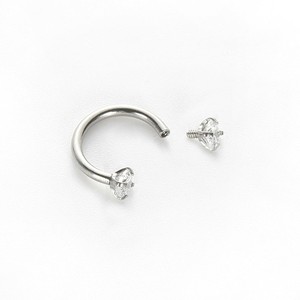 Anneau de nez en acier inoxydable en forme de U, 0,8-1,0 mm, avec fleur en zircon, bijou de piercing - Product Image 5