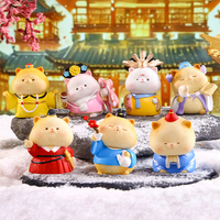 Meow Meow Hooray Cat Blind Box, figurine surprise mignonne de chaton en résine solide, objet de collection, design aléatoire, cadeaux jouets