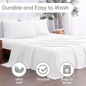 Sang trọng thoáng khí microbifer Oeko-Tex 4 cái tấm ga trải giường túi sâu tấm ga trải giường đặt - Product Image 2