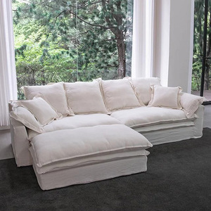 Wabi-sabi vải sofa linen trắng xuống có thể được tháo rời và rửa sạch Kích thước căn hộ kết hợp phòng khách sofa - Product Image 2