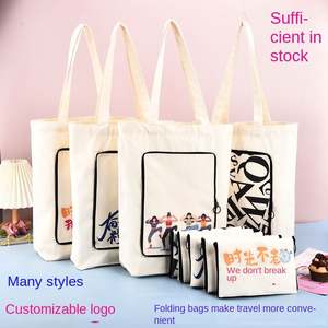 Sac en toile de coton de taille moyenne personnalisable avec sac à provisions publicitaire portable écologique avec logo personnalisé - Product Image 4