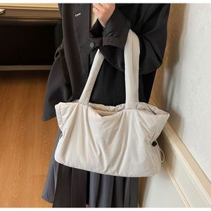 New Puffer Large Capacity Fluffy Cotton-padded <b>Coat</b> Bag Lightweight Tote Bag Solid Color Simple Shoulder Handbag - Product Image 4