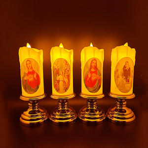 Lámpara Nocturna LED KOMI con Diseño de Vela Electrónica de 18.5X7cm, Velas sin Llama con Control por Botón, <span class=keywords><strong>Luz</strong></span> LED a Pilas, Manualidades de Plástico - Product Image 2