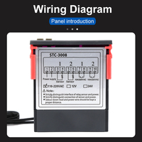 Yuanhuang STC-3008 ordinateur affichage numérique Intelligent contrôleur de température électronique à double contrôle