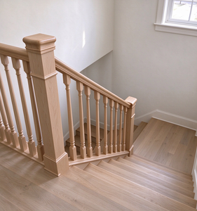 Solid Oak Wall Mounted Handrail For Staircase Modern <b>Wooden</b> Balustrade Railing 32mm Groove Indoor Villa Hotel Project Custom - Product Image 5