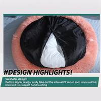 Coussin rond en peluche pour animaux de compagnie, OEM ODM, chaud pour l'hiver, amovible et lavable, pour chiens et chats, accessoires pour animaux de compagnie