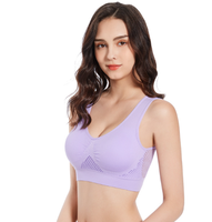 Soutien-gorge sans armatures respirant et frais pour femme, grande taille, confortable, imprimé maille, maintien élevé, dos nageur, idéal yoga