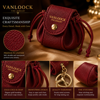 Pochette à bijoux mini en PU de luxe, emballage cadeau élégant et portable pour bagues, boucles d'oreilles, colliers, cuir PU de haute qualité