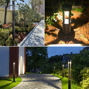 เสาไฟสวนอลูมิเนียมทันสมัย ไฟ LED 2700K แสงสีขาวนวล IP66 AC 220V พร้อมเซ็นเซอร์ตรวจจับความเคลื่อนไหว พลังงานแสงอาทิตย์ ปรับความสว่างได้ สำหรับภายนอกอาคาร - Product Image 4