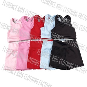 DH OEM Boutique Ropa Deportiva para Niñas, Pantalones Cortos de Ciclismo para Niñas Pequeñas, Conjuntos de Yoga con Bolsillo - Product Image 2