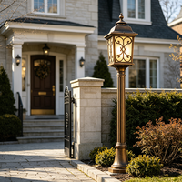 Lampes de jardin en bronze pour l'extérieur, lampadaire en aluminium, étanche, lumière LED pour portail de jardin avec ampoule LED E27