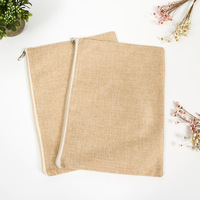 Petit sac à crayons en Jute personnalisé avec Logo imprimé, pochette en toile de Jute avec fermeture éclair, vente en gros