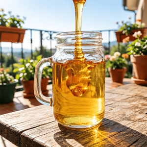 Bocal en verre de qualité alimentaire avec couvercle à vis et poignée pour la conservation en cuisine : chocolat, sirop, café, <span class=keywords><strong>confiture</strong></span>, haricots, bière, bonbons, fromage - Product Image 3