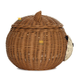 Cesta de mimbre para niños con forma de oso, organizador decorativo de ratán para la habitación infantil, de Vietnam - Product Image 3