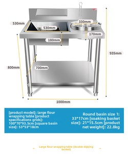 Table de panure manuelle en promotion pour la préparation rapide des aliments et du poulet – Idéale pour l'équipement de restauration rapide - Product Image 3