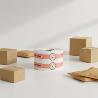 Autocollant adhésif en papier imprimé coloré, écologique, sensible à la chaleur, pour la fermeture des boîtes alimentaires et les cadeaux et l'artisanat