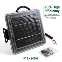 Chargeur solaire monocristallin Maxsolar MAX-0603 18V 1.7W pour mangeoire à gibier, noir, étanche, chargeur d'entretien de batterie 12V