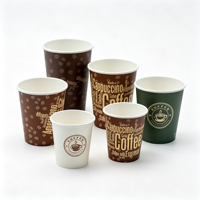 Gobelet en papier à paroi simple, logo personnalisé, gobelet à café jetable, matériau de qualité alimentaire, vente en gros