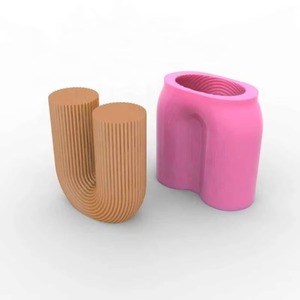 1 cái sáng tạo u-sọc Silicone nến khuôn 3D vòm hình nón xoăn hương liệu sáp khuôn thực phẩm lớp Silicone khuôn trang trí nhà - Product Image 2