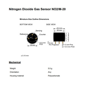 Membrapor No2 Gas Sensor No2/M-20 Electrochemical 0-20 Ppm <b>Miniature</b> Housing For Air Quality Monitoring - Product Image 3