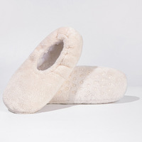 Chaussettes d'intérieur en flanelle pour femme, doublure en fourrure pelucheuse, antidérapantes, chaussettes chaudes d'hiver, chaussons